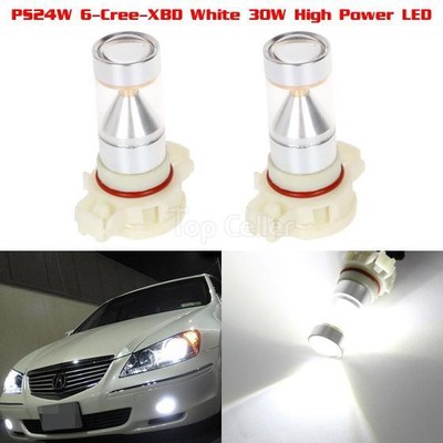 2x PS24W H16 6-Cree-XBD 30W Super Bright LED Mirror Reflect Fog Driving Light