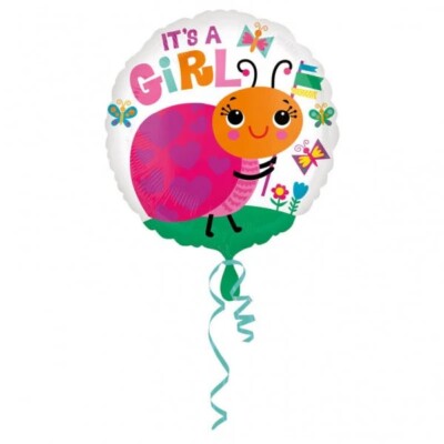 It's A Girl Ladybug 17'' Foil Balloon (Packaged)