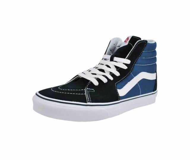 blue and grey vans shoe