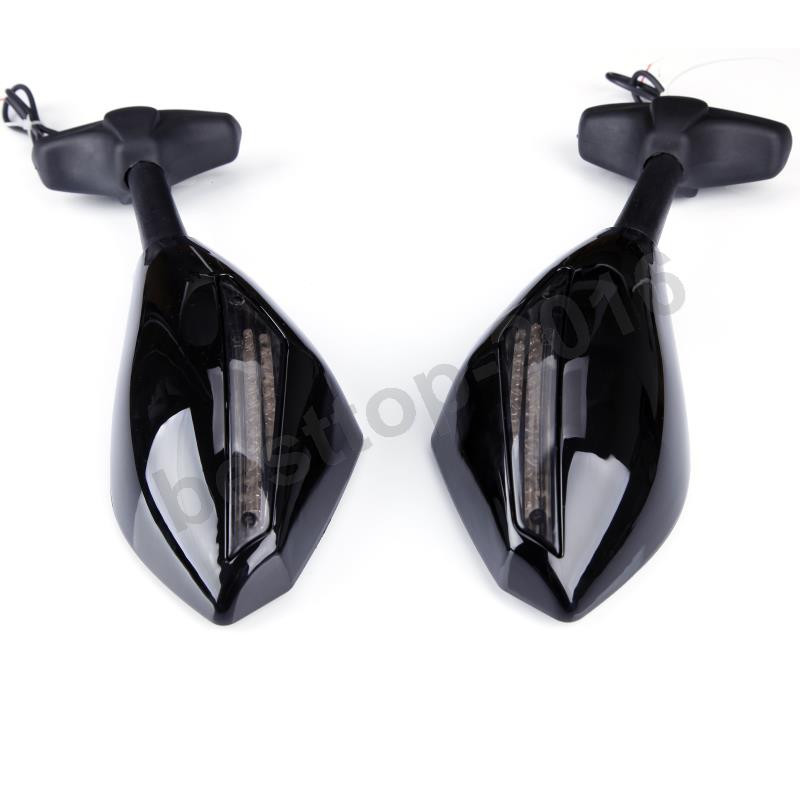 Black LED Mirrors For Kawasaki Ninja 500/636 ZX6RR ZX750