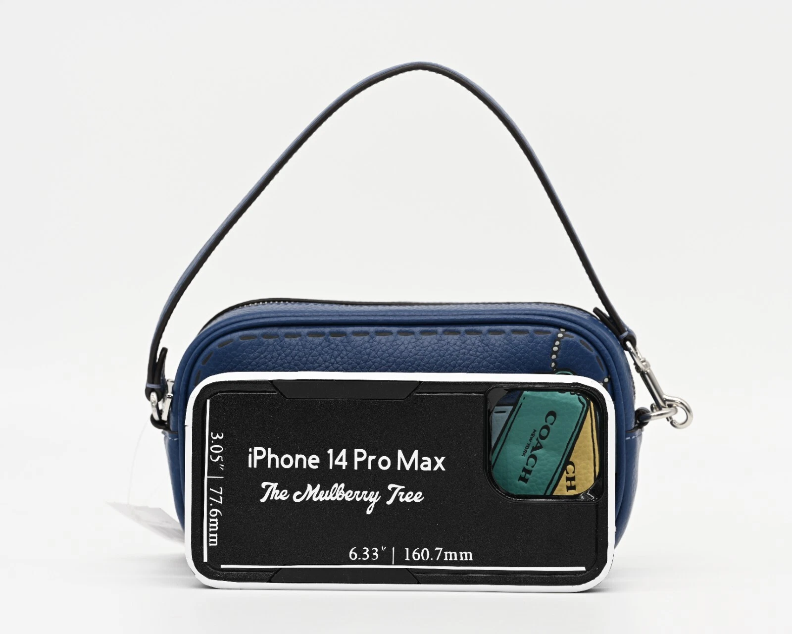 COACH JAMIE Polso convertibile in pelle con stampa trompe l'oeil CH363 nuovo con etichette $218