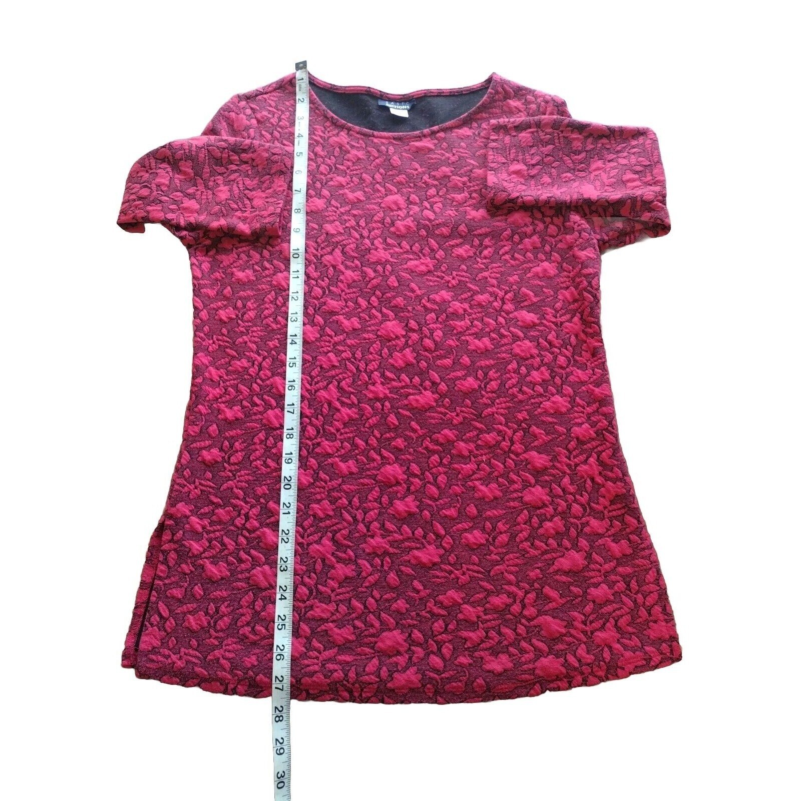 Basic Editions Top Small Knit Stretch Split Seam … - image 6