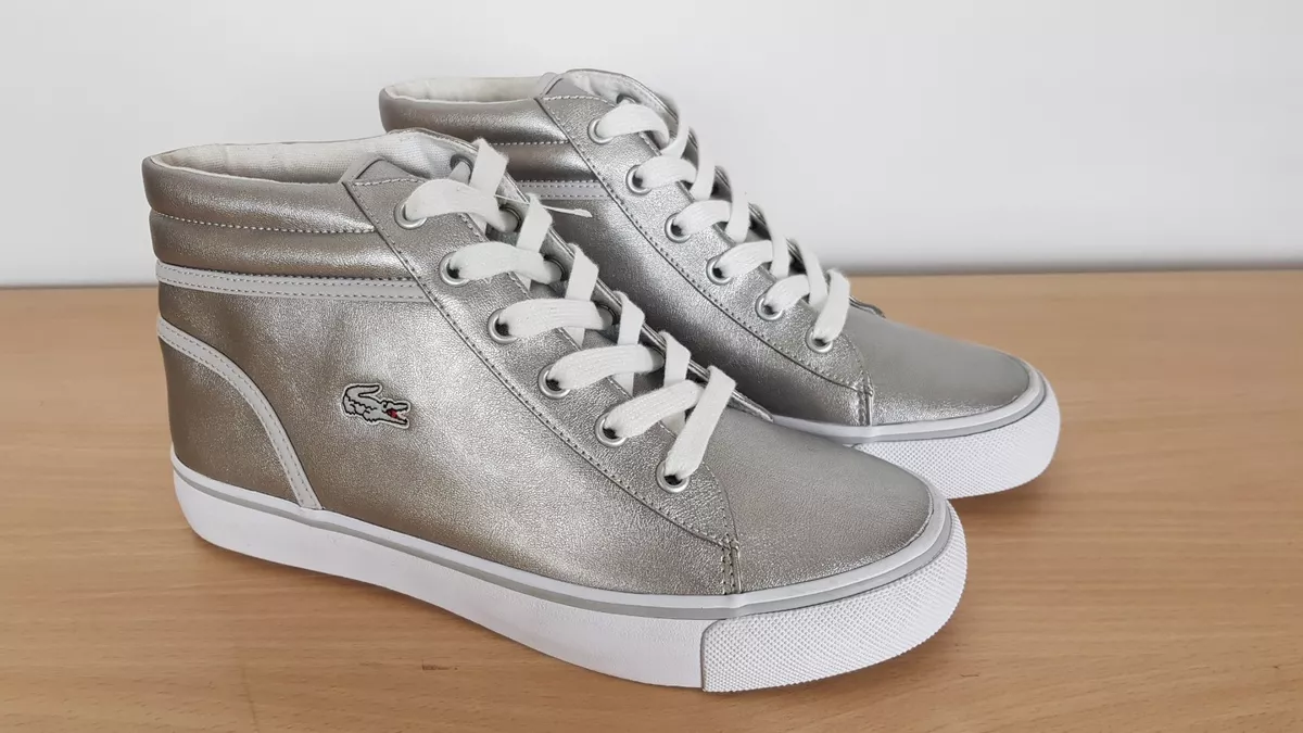 Lacoste Ladies Girls Kids Popstop GT Silver Ankle Boots Trainers, UK 4 EU | eBay