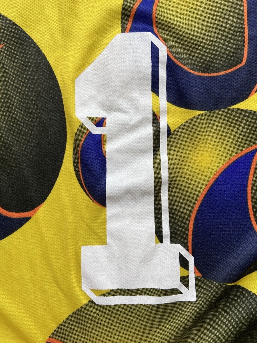 Maillot goal LA GARENNE COLOMBES porté n°1 UHLSPORT jaune vintage shirt maglia