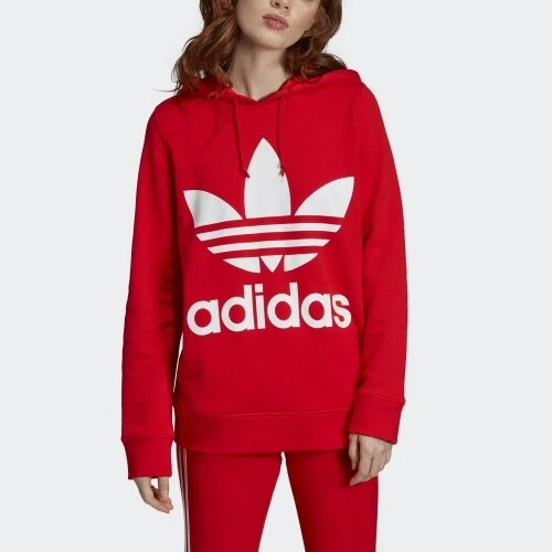 VALENTINO Felpa con cappuccio donna Adidas Originals V Day Trefoil nuova con etichetta FH8563