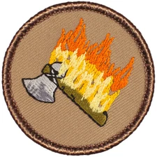 Flaming Tomahawk Patrol Patch - 2" Round Embroidered Patch (105)
