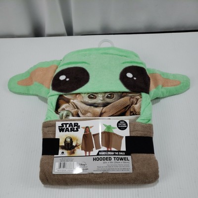 baby yoda hooded towel