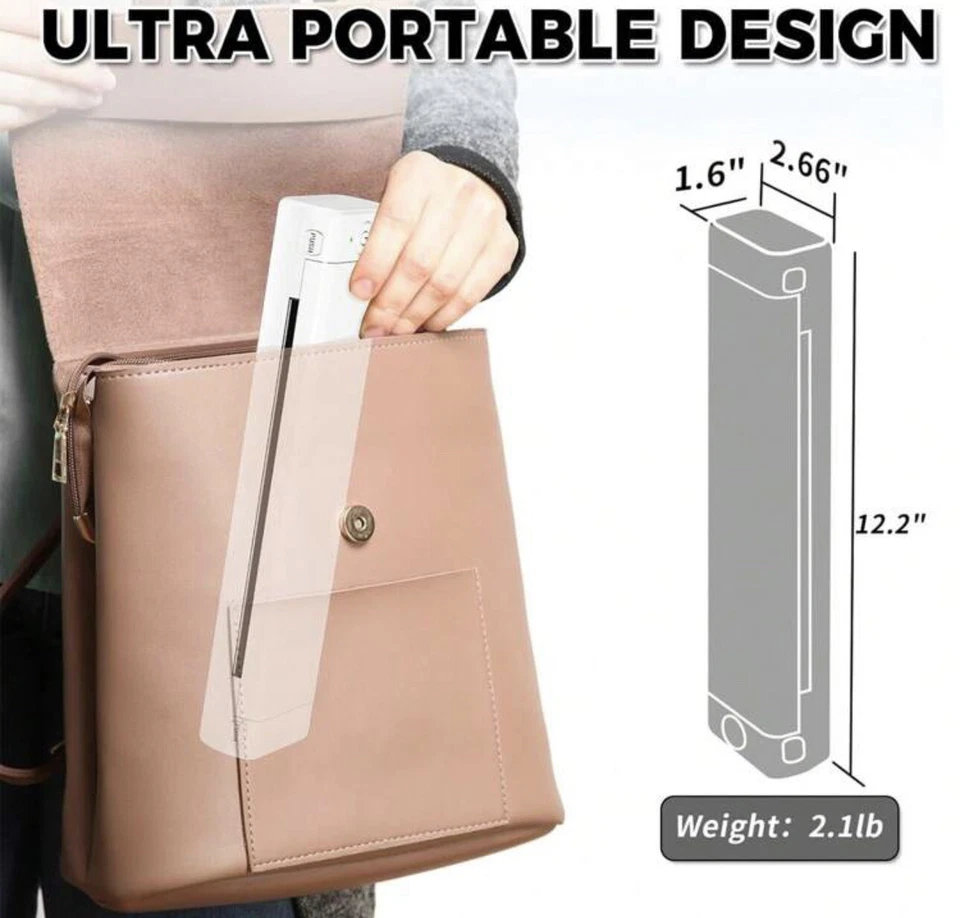 Phomemo M08F Portable Wireless Bluetooth A4 Thermal Printer Inkless (White) - Image 3 of 4