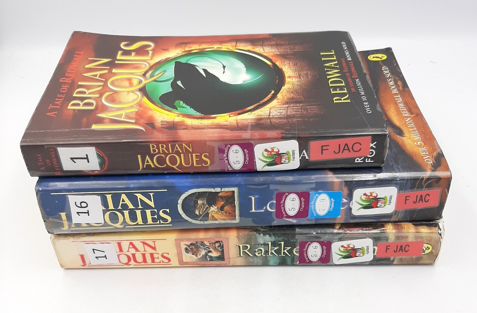 Redwall x3 ExLibrary Paperback Books Brian Jacques Rakkety Tam