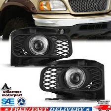 For Ford F-150 99-04 Clear Lens Pair Bumper Fog Light Front Lamp Halo Projector