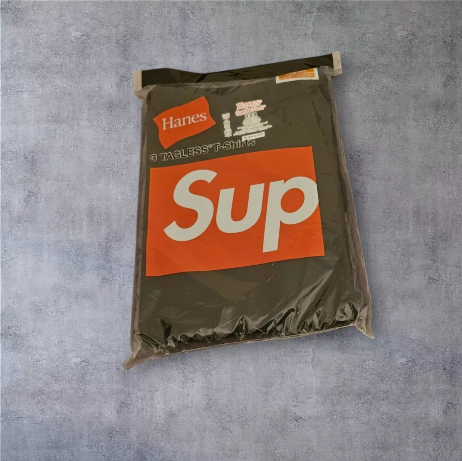 T shirts sans étiquette Supreme x Hanes (lot de 2) noir taille (M)  