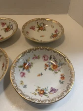 6-Antique Pt Bavaria  TIRSCHENREUTH  Old Meissen  berry bowls   3810