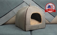 Line Cama Para Gatos Autocalentable 2 en 1 Casa Cueva Plegable Nido Con Forma