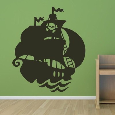 Wandaufkleber Kinder Piratenschiff