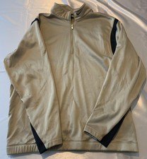 Nike Golf Pullover Mens Large Tan Therma-Fit Quarter Zip Mock Neck Sweatshirt