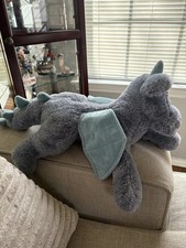 FAO Schwarz Adopt A Pet Enchanted Dragon Gray Blue Plush Stuffed Animal 27