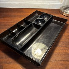 Vtg ELDON Catch All Office Products 70s MODULAR Tray Desk Organizer Smoke MCM