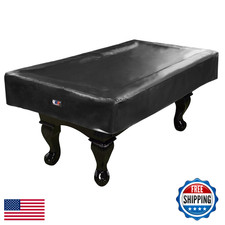 GSE Pool Table Cover 9ft Waterproof Heavy Duty Leatherette Multiple Colors Black