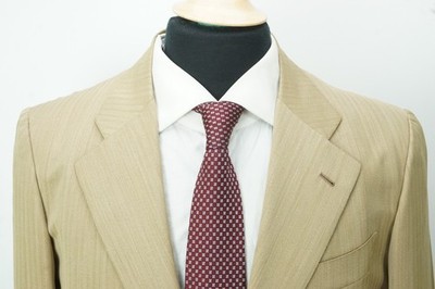 Sartoria Attolini Light Brown Herringbone 2 Pc Suit Jacket Pants
