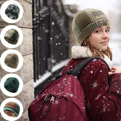1/2 Men Women Winter Beanie Hat Cold Weather Warm Fleece Skull Cap Windproof Hat