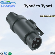 IEC62196 to J1772 32A 7KW AC Adaptor Type2-Type1 EV Charger Adaptor Converter
