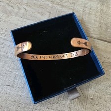 New w/ Gift Box Copper Cuff Bracelet "You F king Got This" Great Gift Humorous