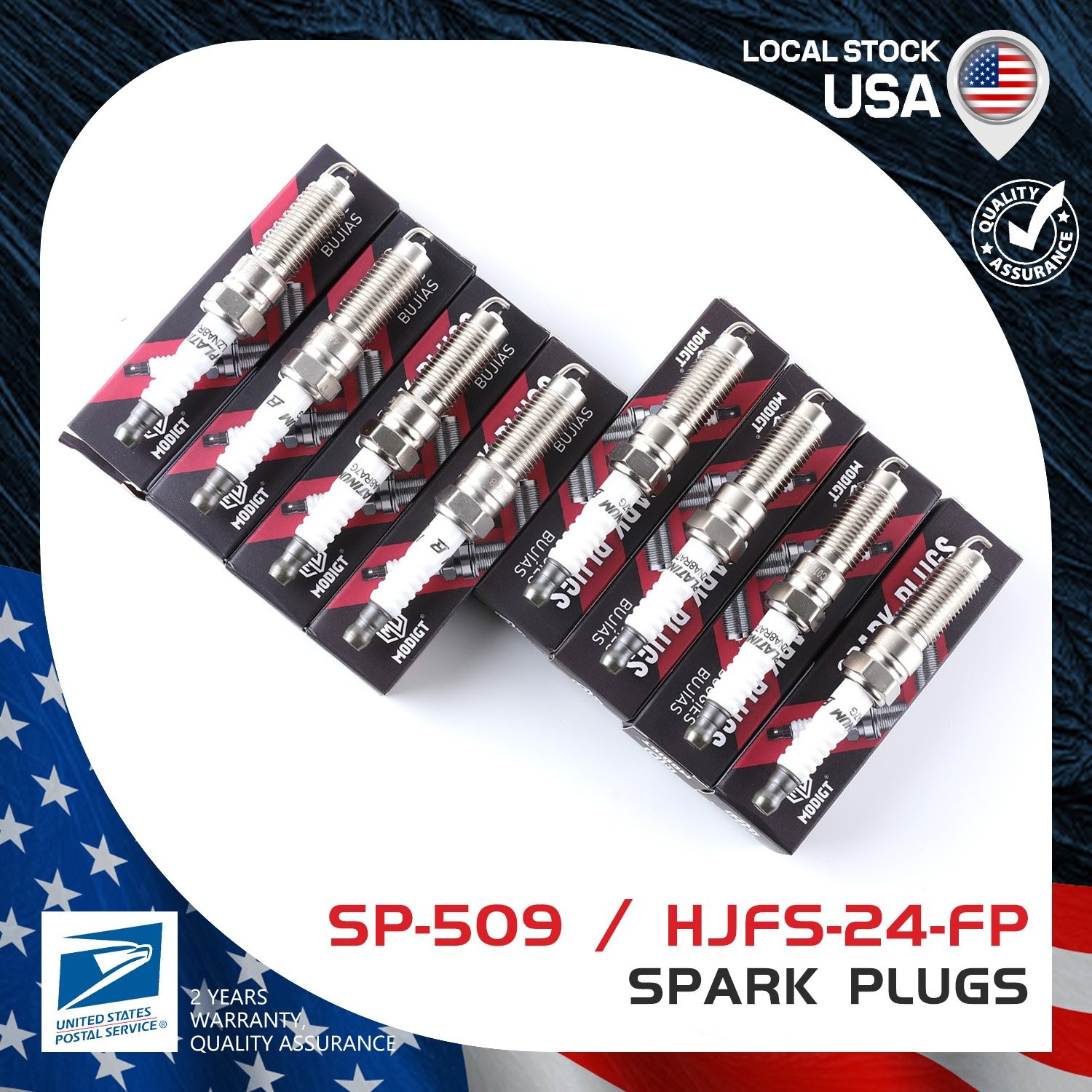 Set of 8 New OEM Iridium Spark Plugs SP-509 For Ford MOTORCRAFT HJFS-24-FP