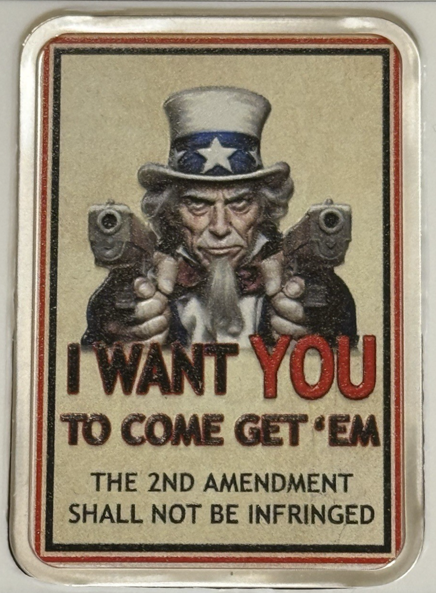2025 1 Oz .999 Silver Niue $1 Uncle Sam Primed 2nd Amendment Real