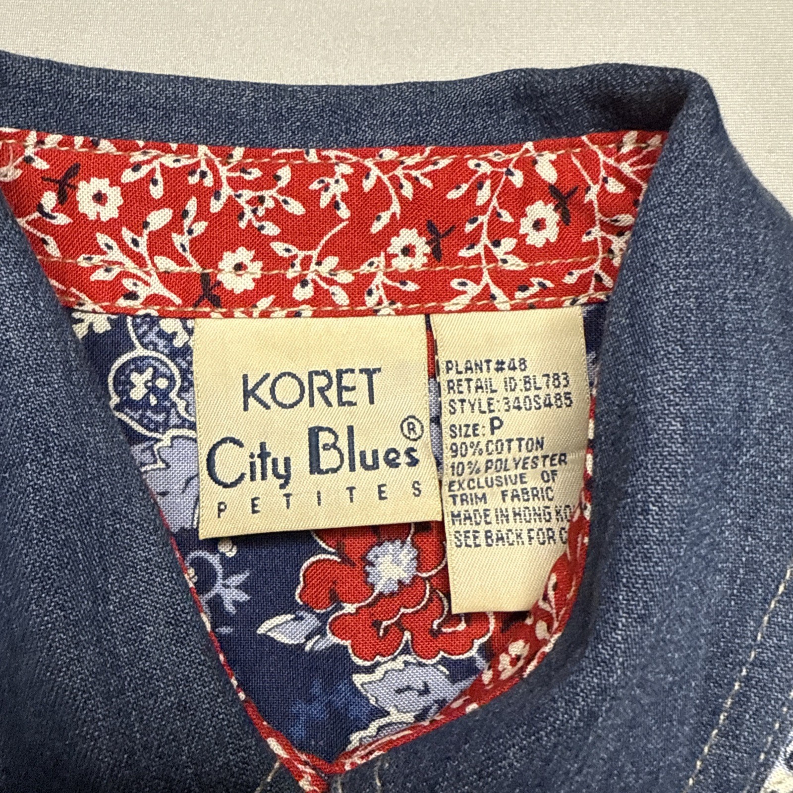 Vintage Western Patchwork Denim Button Down Shirt… - image 3