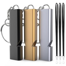 3 Pack Emergency Survival Whistles Dual Tubes for Hiking Camping Boating Coach