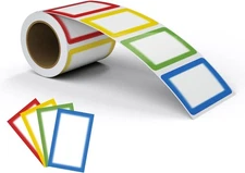 MFLABEL® Colorful Plain Name Tag Labels - 200 Stickers, 3.5 X 2.25 Inch, Colorfu