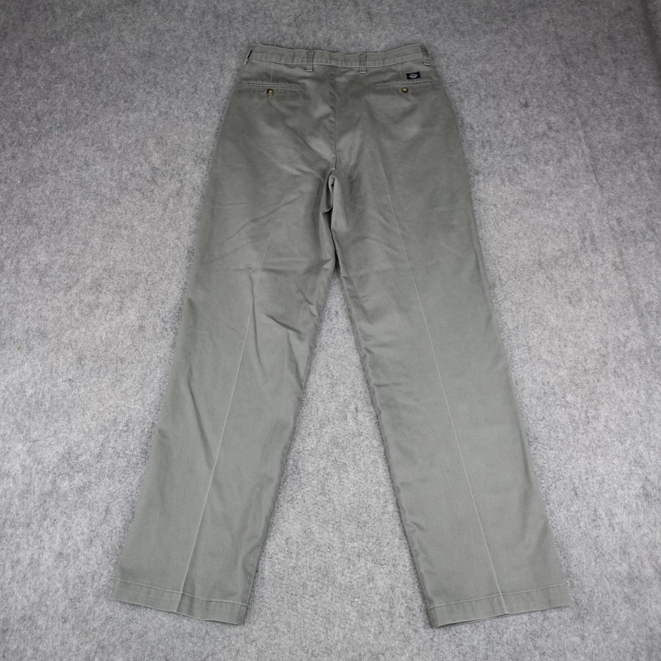 Мужские штаны Dockers No Wrinkle Twill 34x36 серые зеленые классический крой со складками Chino - Изображение 2 из 4