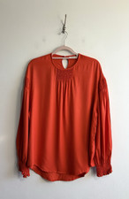 Masai Top Size Small Orange Smocked Bine Tunic Boho Relaxed Fit
