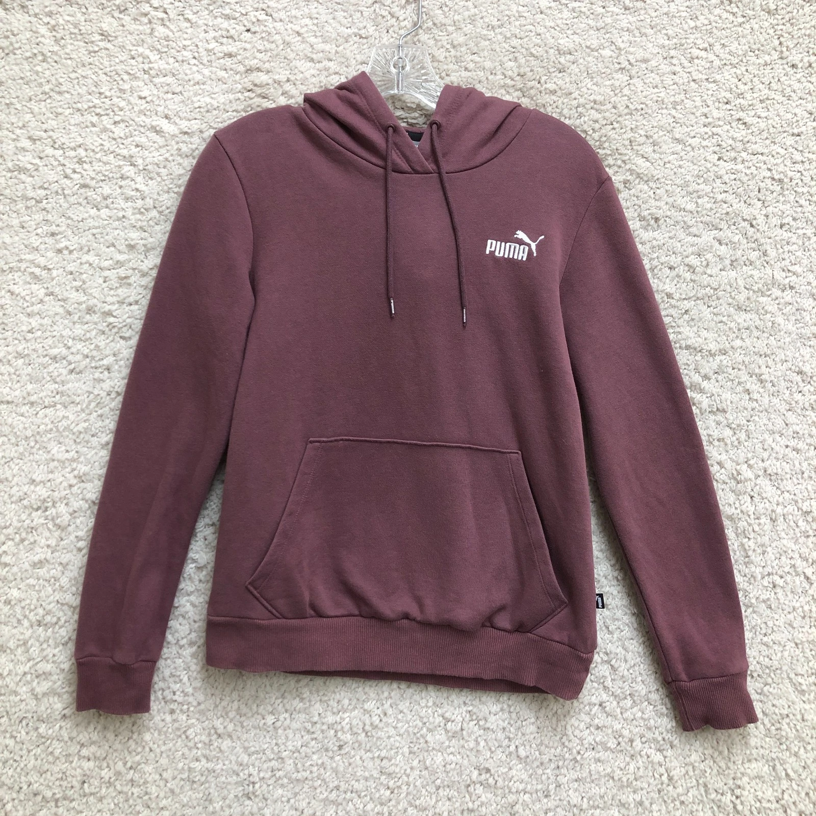 PUMA Hoodie Small Adult Purple Pullover Sweatshirt Athletic Logo Casual Womens S