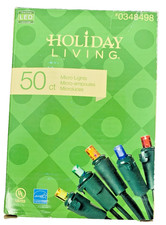 Multicolor LED Micro Light String 50 Count Green Wire Christmas Wedding 12' Lit