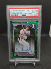2024 Bowman Draft Dylan Dreiling Green Sapphire Auto /99 PSA10