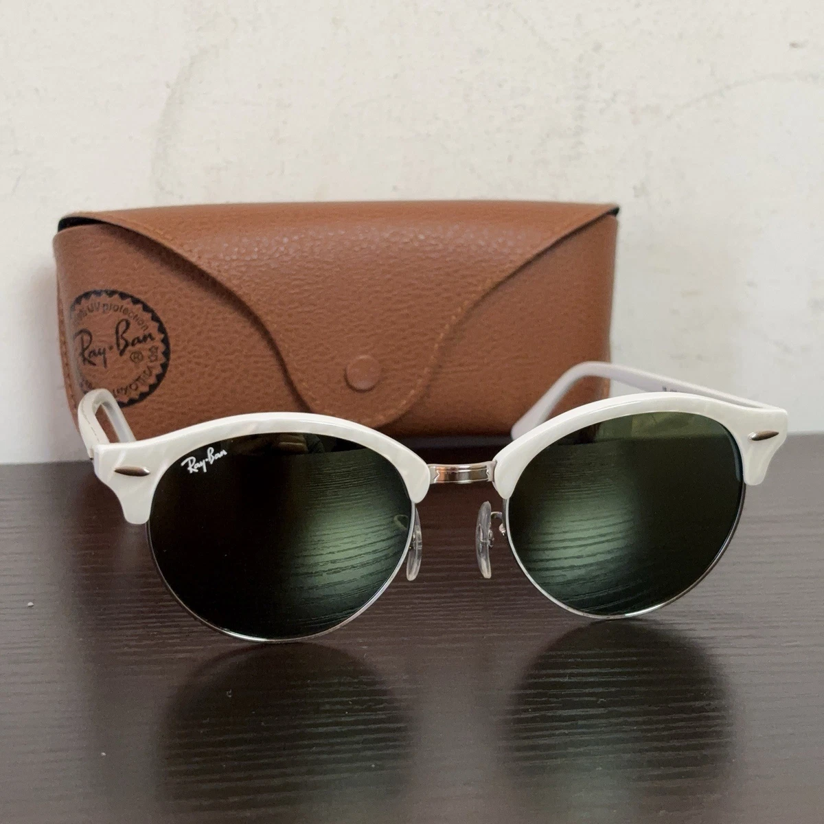 Ray-Ban Women\'s Round Sunglasses White Frame with Green Lenses Amazon.com: Ray-Ban Womens Rb4250 Rectangular Sunglasses  main image 4