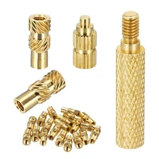 20Set M3 Heat Threaded Inserts 5mm OD, 12mm Height, Brass Nut