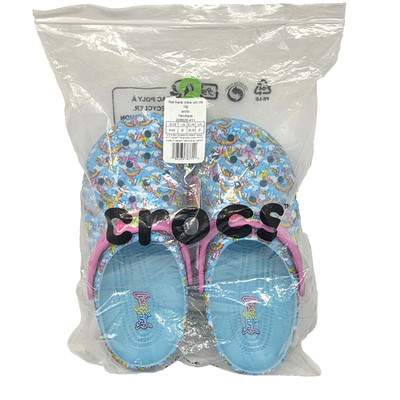 LISA FRANK UNICORN RAINBOW ARTIC BLUE CROCS NEW IN BAG W TAG SIZE: J6 = W 8.5