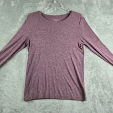 JNY Jones New York Top Womens Medium Mauve Heathered Pima Blend Classic Fit Tee
