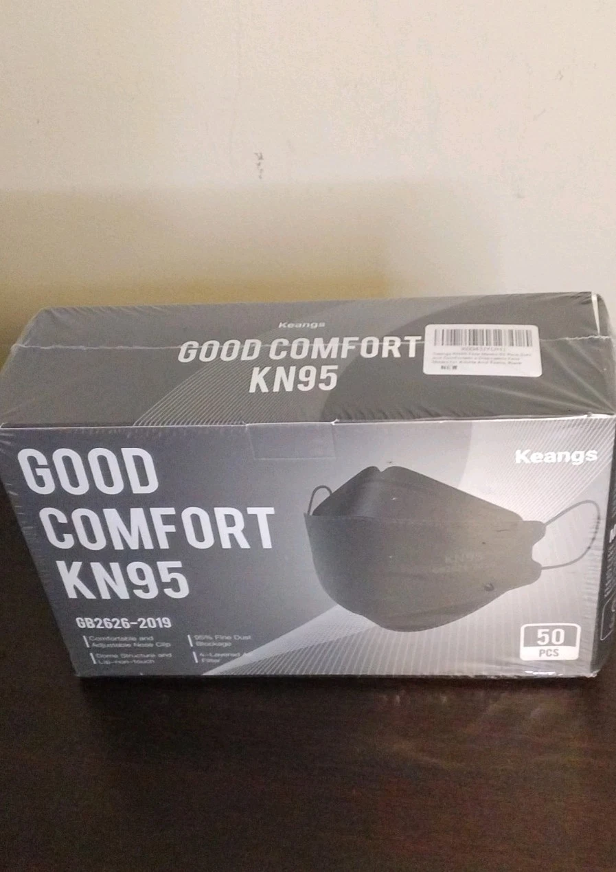 Keangs Good Comfort KN95 Disposable Face Masks Black 50 PCS GB2626-2019