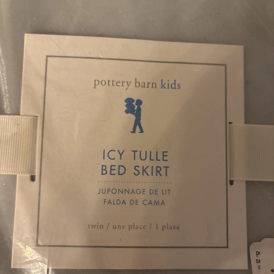 Pottery Barn Kids Ледяная Тюлевая Кровать Юбка Органза Утонченная Нейтральная Фея - Изображение 2 из 4