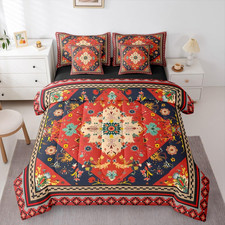 Southwestern Native Aztec 7 Piece Bedding Set King Bohemian Comforter Set with S