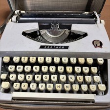 Brother Young Elite Typewriter 1960 Vintage Portable Works Prints w Case Damaged thumbnail