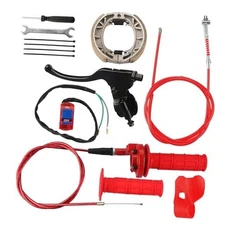 Mini Bike Throttle Assembly and Mini Bike Drum Brake Lever Replacement for Red