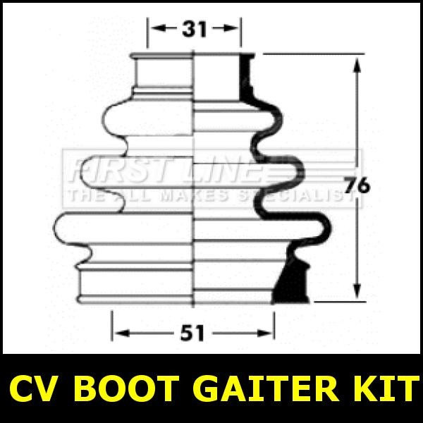 CV Boot Gaiter Kit Rear Axle Inner Fits BMW E46 OPT1/2 2.0 320Cd M47D20 25E1