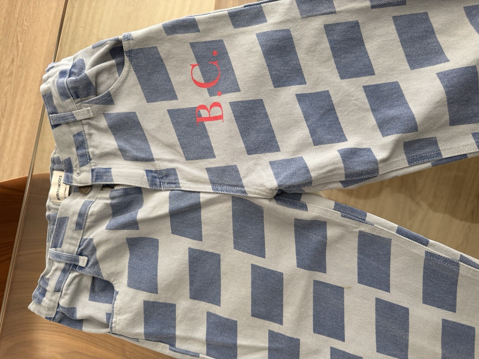 BOBO CHOSES Geometric Pattern Straight Pants Blue… - image 9