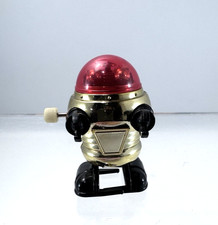 Vintage TOMY Windup Walking Robot Gold and Black w/Red Dome -USA - 1978 - Works