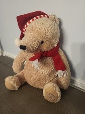 12" TALL CLASSIC POOH DISNEY PLUSH LIMITED EDITION SANTA HAT/SCARF BEAR EUC