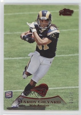 2010 Topps Prime Red 3/75 Mardy Gilyard #69 Rookie RC 0f6
